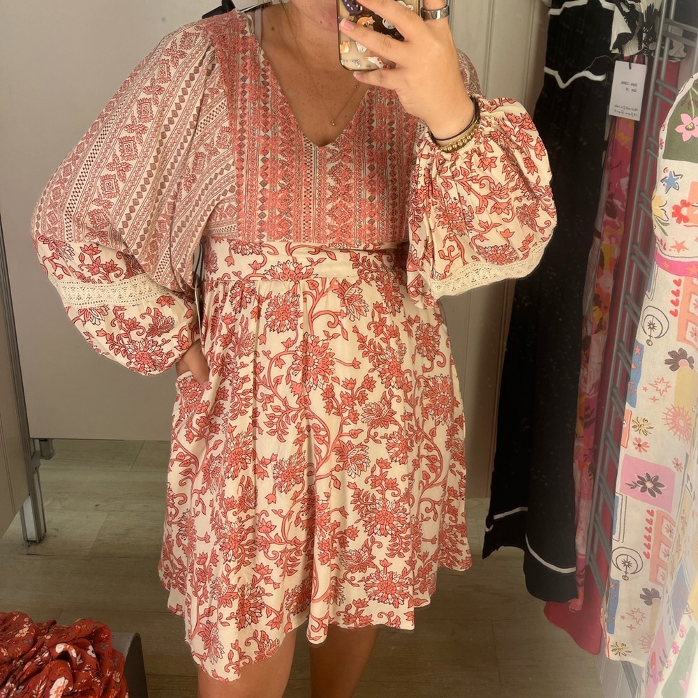 Boho Patterned Long Sleeve Dress